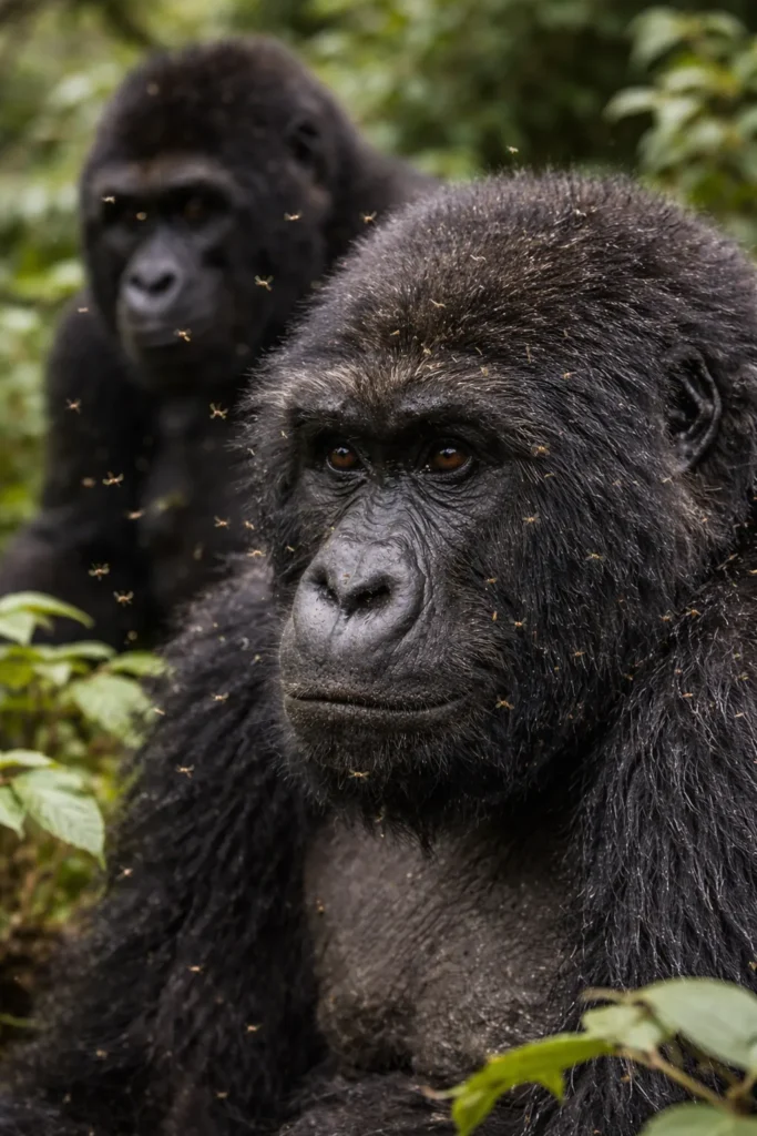 sweat bees in bwindi during gorilla trekking